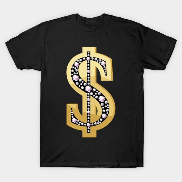 Dollar symbol in diamonds T-Shirt by AnnArtshock